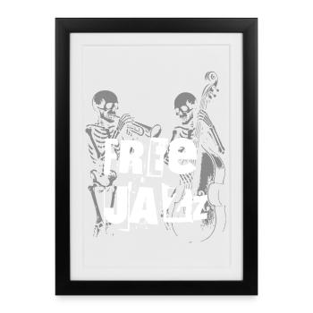 Free Jazz Skeletons Band - Affiche encadrée (27 × 37 cm) - noir - Devant
