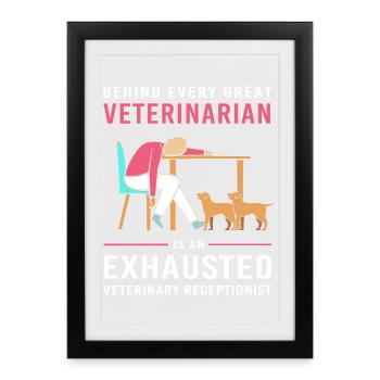 Receptionist Medicine Receptionist - Framed poster (27 × 37 cm) - black - Front