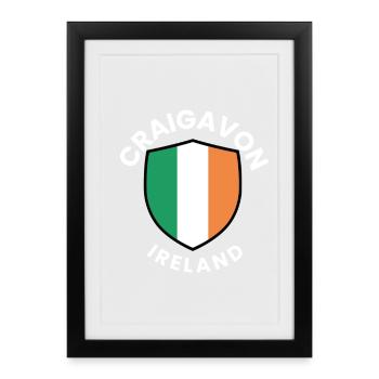Bouclier d’Irlande de Craigavon - Affiche encadrée (27 × 37 cm) - noir - Devant