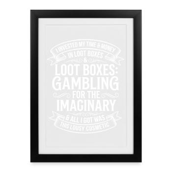 Lootbox Humor Fantasy Gambling - Framed poster (27 × 37 cm) - black - Front