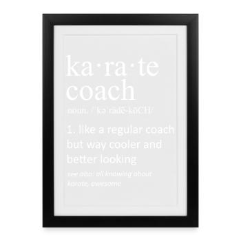 Funny Karate Coach Definition Martial Arts - Framed poster (27 × 37 cm) - black - Front