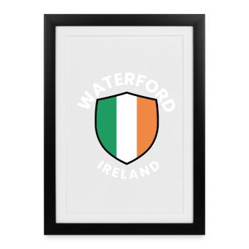 Drapeau irlandais de Waterford - Affiche encadrée (27 × 37 cm) - noir - Devant