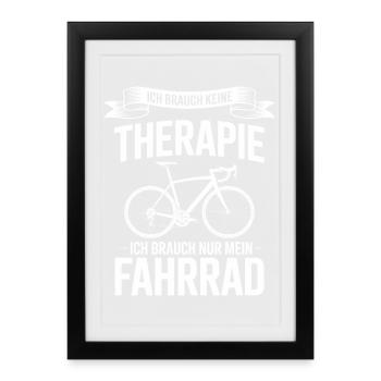 Je n’ai pas besoin de thérapie, j’ai besoin d’un vélo - Affiche encadrée (27 × 37 cm) - noir - Devant