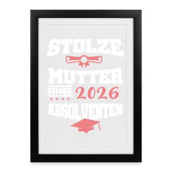 Proud Mother Diplômée du Master Bachelor 2026 - Affiche encadrée (27 × 37 cm) - noir - Devant