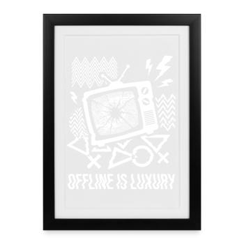 Hors ligne, c’est une télévision de luxe glitch - Affiche encadrée (27 × 37 cm) - noir - Devant