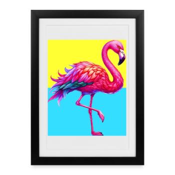 Flamant - Affiche encadrée (27 × 37 cm) - noir - Devant