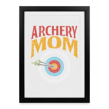 Maman Tireur à l’Arc – Maman Tir à l’Arc Cool - Affiche encadrée (27 × 37 cm) - noir - Devant