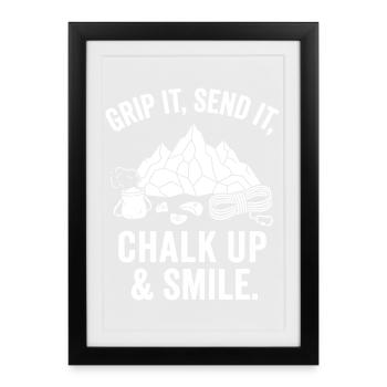 Grip It, Send It, Smile - Framed poster (27 × 37 cm) - black - Front