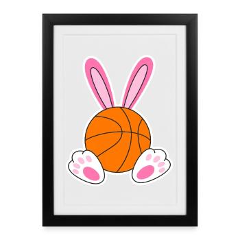 Easter Basketball Bunny Design - Framed poster (27 × 37 cm) - black - Front