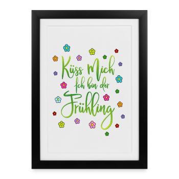 Kiss me I'm spring - Framed poster (27 × 37 cm) - black - Front