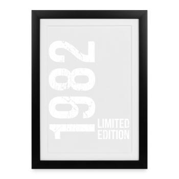 Vintage Vintage 1982 Shirt 44 Years Unisex - Framed poster (27 × 37 cm) - black - Front