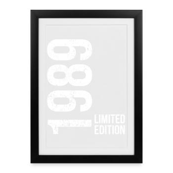 37th Birthday Man Woman 37 Years 1989 Birthday - Framed poster (27 × 37 cm) - black - Front