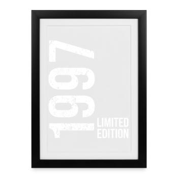 29e anniversaire Homme Femme 29 ans 1997 Anniversaire - Affiche encadrée (27 × 37 cm) - noir - Devant