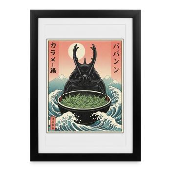 Scarabée fumier de Kawaii - Affiche encadrée (27 × 37 cm) - noir - Devant