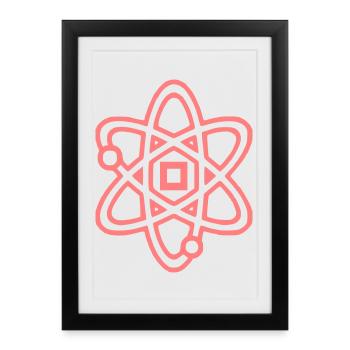 Atom Symbol Physics Core - Framed poster (27 × 37 cm) - black - Front