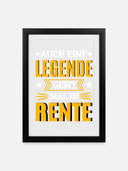 Legende In Rente - Gerahmtes Poster (27 × 37 cm) - Schwarz