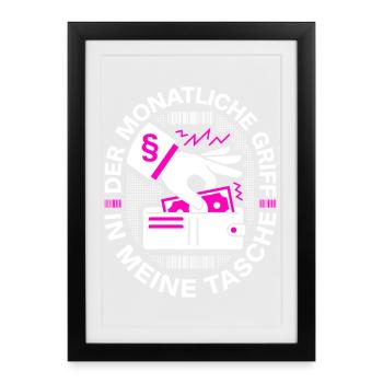 La Fourche-Man Mensuelle dans mon sac - Affiche encadrée (27 × 37 cm) - noir - Devant