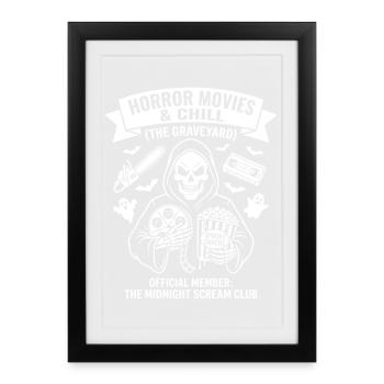 Horror Movies & Chill (The Cemetery) - Framed poster (27 × 37 cm) - black - Front