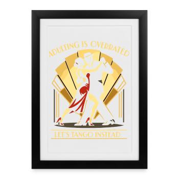 Tango Argentino Danse de salon cadeau - Affiche encadrée (27 × 37 cm) - noir - Devant