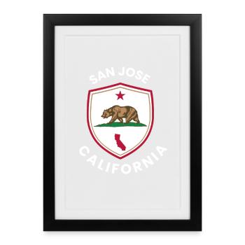 Emblème de l’Ours du Bouclier de San Jose - Affiche encadrée (27 × 37 cm) - noir - Devant