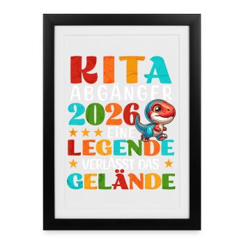 La légende de Kita Graduate 2026 quitte le site - Affiche encadrée (27 × 37 cm) - noir - Devant
