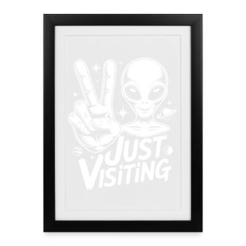 Alien Peace Visitor - Framed poster (27 × 37 cm) - black - Front