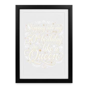 Mein 50. Geburtstag vor 50 Jahren - Gerahmtes Poster (27 × 37 cm) - Schwarz - Vorne