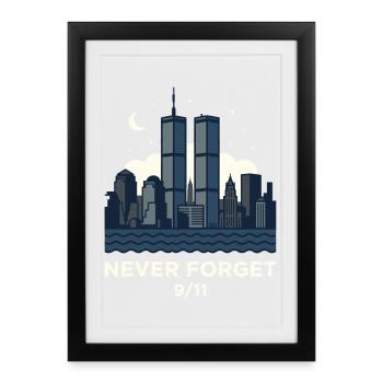 Never Forget 9/11 Skyline Night - Framed poster (27 × 37 cm) - black - Front