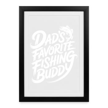 Le compagnon de pêche préféré de papa - Affiche encadrée (27 × 37 cm) - noir - Devant