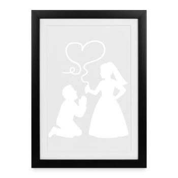 Mariage des mariés - Affiche encadrée (27 × 37 cm) - noir - Devant