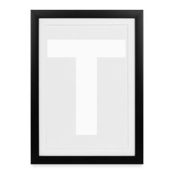 T-Shirt with a T - Gerahmtes Poster (27 × 37 cm) - Schwarz - Vorne