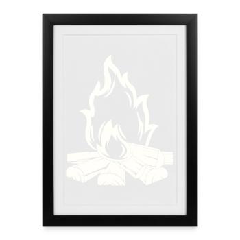 Feu de camp - Affiche encadrée (27 × 37 cm) - noir - Devant