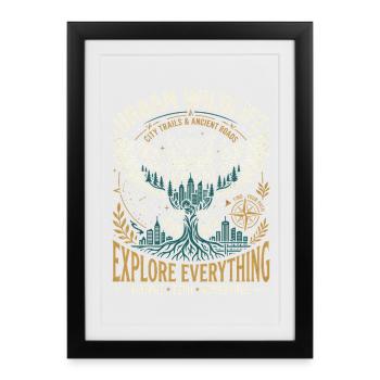 Hibou de la faune urbaine - Affiche encadrée (27 × 37 cm) - noir - Devant