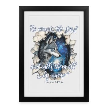 Citation chrétienne de Wolf - Affiche encadrée (27 × 37 cm) - noir - Devant