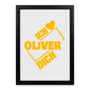 Cher Oliver, - Affiche encadrée (27 × 37 cm) - noir - Devant