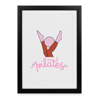 Pilates Élan Rose - Affiche encadrée (27 × 37 cm) - noir - Devant