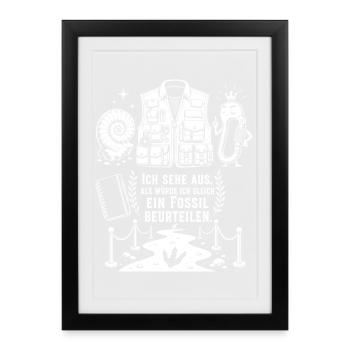 Bereit für Fossilien und Taschen - Gerahmtes Poster (27 × 37 cm) - Schwarz - Vorne