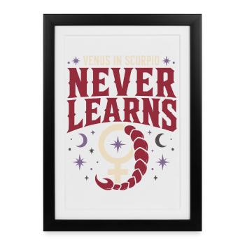 Signe de Vénus Astrologie de Vénus - Affiche encadrée (27 × 37 cm) - noir - Devant