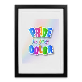 Pride en Couleurs Arc-en-Ciel - Affiche encadrée (27 × 37 cm) - noir - Devant