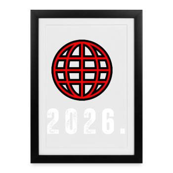 Red Globe 2026 Gridlines - Framed poster (27 × 37 cm) - black - Front