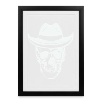 Skull with sunglasses - Framed poster (27 × 37 cm) - black - Front