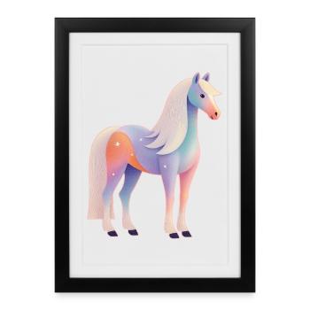 Cheval - Affiche encadrée (27 × 37 cm) - noir - Devant