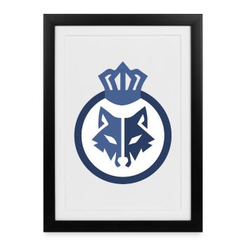 Tête de Loup Royale - Affiche encadrée (27 × 37 cm) - noir - Devant