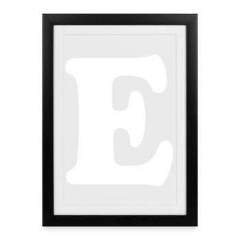 Large E Style Print | Letter E | E Logo - Framed poster (27 × 37 cm) - black - Front