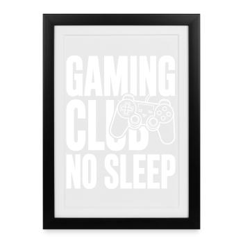 Manette Gaming Club Sans Sommeil - Affiche encadrée (27 × 37 cm) - noir - Devant