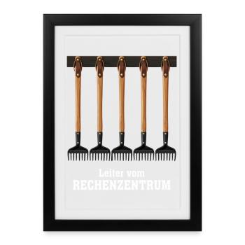 IT Support Glücksrad Service Desk IT Helpdesk Nerd - Gerahmtes Poster (27 × 37 cm) - Schwarz - Vorne