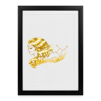 Zodiac sign Virgo - Framed poster (27 × 37 cm) - black - Front