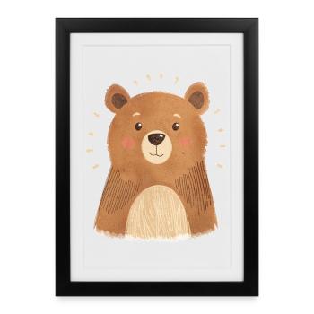 Cuddly bear with a friendly look - Framed poster (27 × 37 cm) - black - Front