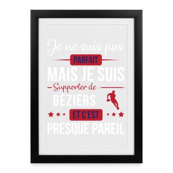 Je Ne Suis Pas Parfait Mais Je Suis Supporter D... - Affiche encadrée (27 × 37 cm) - noir - Devant