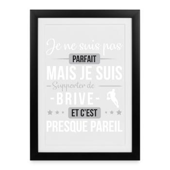 Je Ne Suis Pas Parfait Mais Je Suis Supporter D... - Affiche encadrée (27 × 37 cm) - noir - Devant